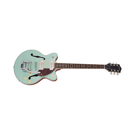 G2655T-P90 Streamliner Jr Double-Cut P90 Bigsby Two-Tone Mint Metallic and Vintage Mahogany Stain Gretsch Guitars