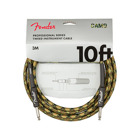 Fender Professional Series Instrument Cable Straight/Straight 10' Woodland Camo