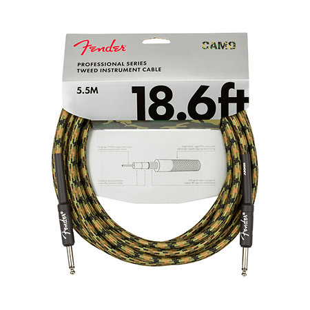 Fender Professional Series Instrument Cable Straight/Straight 18.6' Woodland Camo