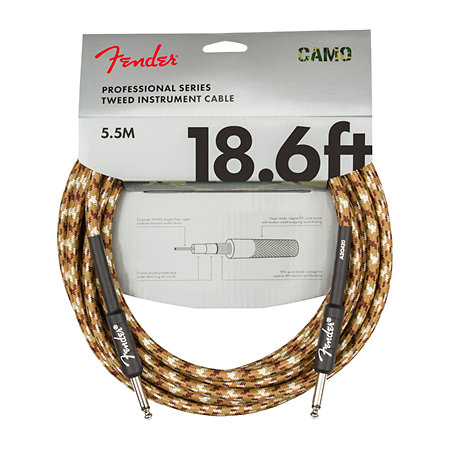 Professional Series Instrument Cable Straight/Straight 18.6' Desert Camo Fender