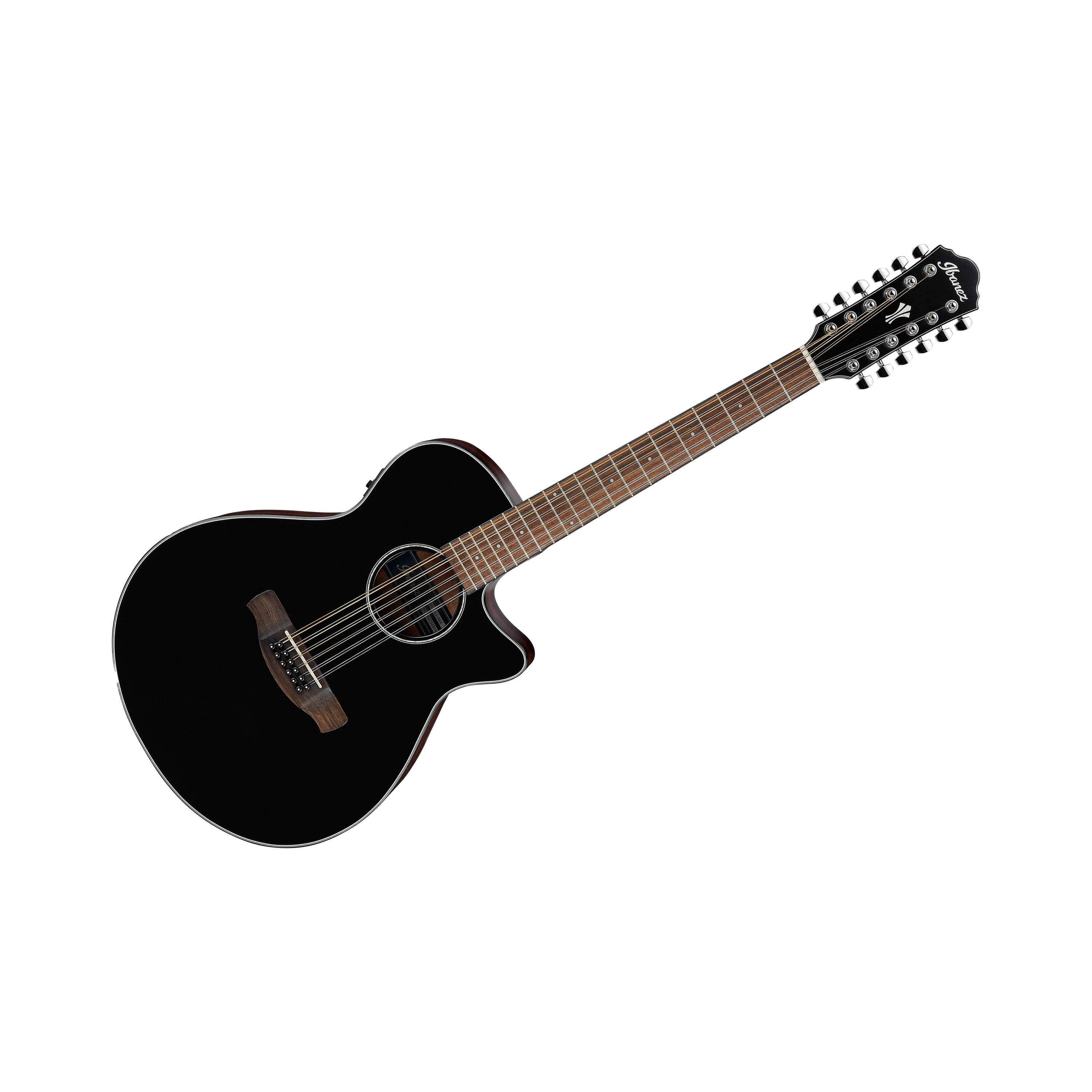 Ibanez AEG5012 Black High Gloss 12 cordes Guitare Electro 12 Cordes