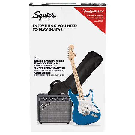 Affinity Stratocaster HSS Pack Maple Lake Placid Blue + Gig Bag + Ampli Frontman 15G Squier by FENDER
