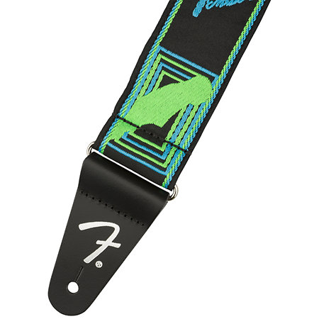 Fender Neon Monogrammed Strap Green/Blue