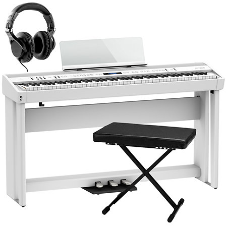 Pack FP-90X White + Meuble + Banquette + Casque : Piano Meuble