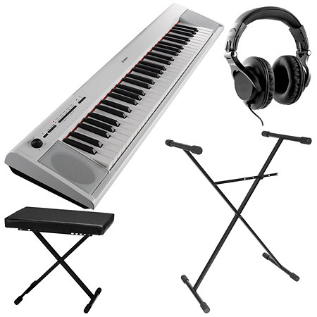 Pack NP-12 White + Stand + Banquette + Casque : Piano Portable