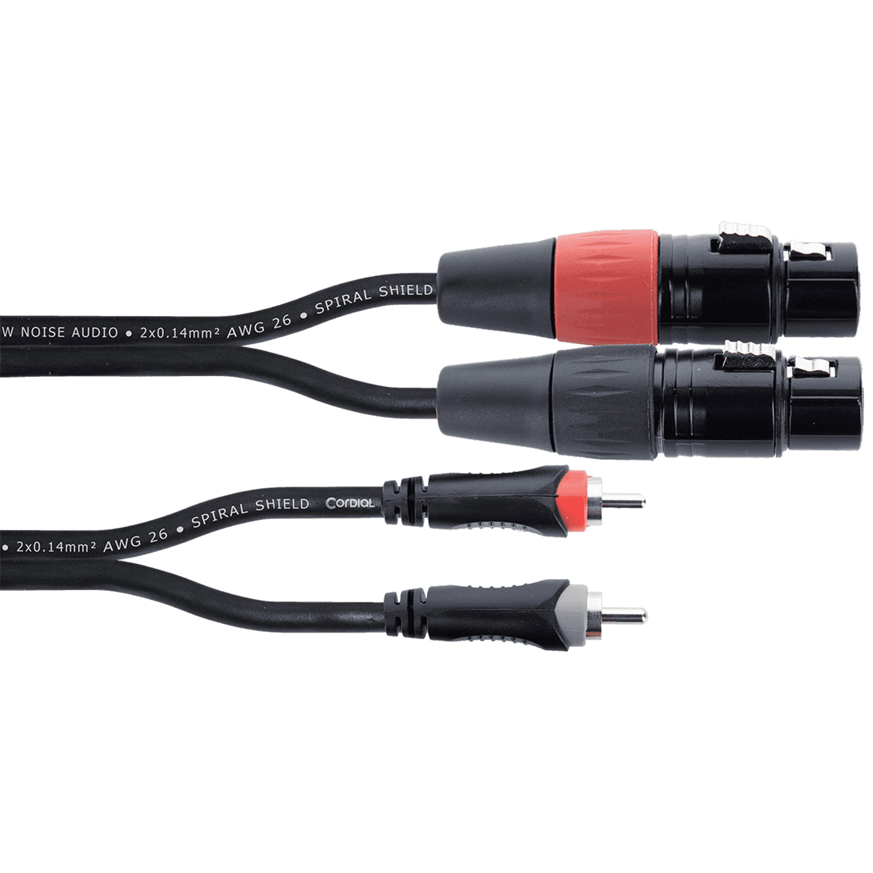 Câble Audio Cordial Câble Y Minijack Stéréo Vers 2 RCA Cordial - 1,5 Mètre Câble Minijack RCA Cordial