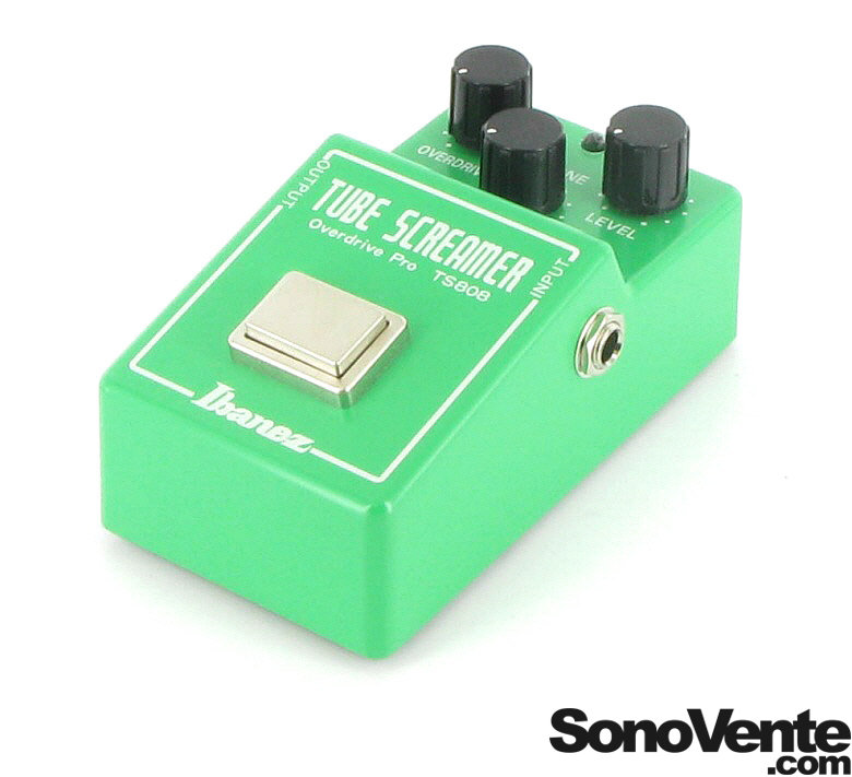 Pédale D'effet Guitare Overdrive 'Tube Screamer' (couleur Verte Métal) - 3 Boutons Réglables (Tone, Drive, Level) - Alimentation 9V, Indicateur LED