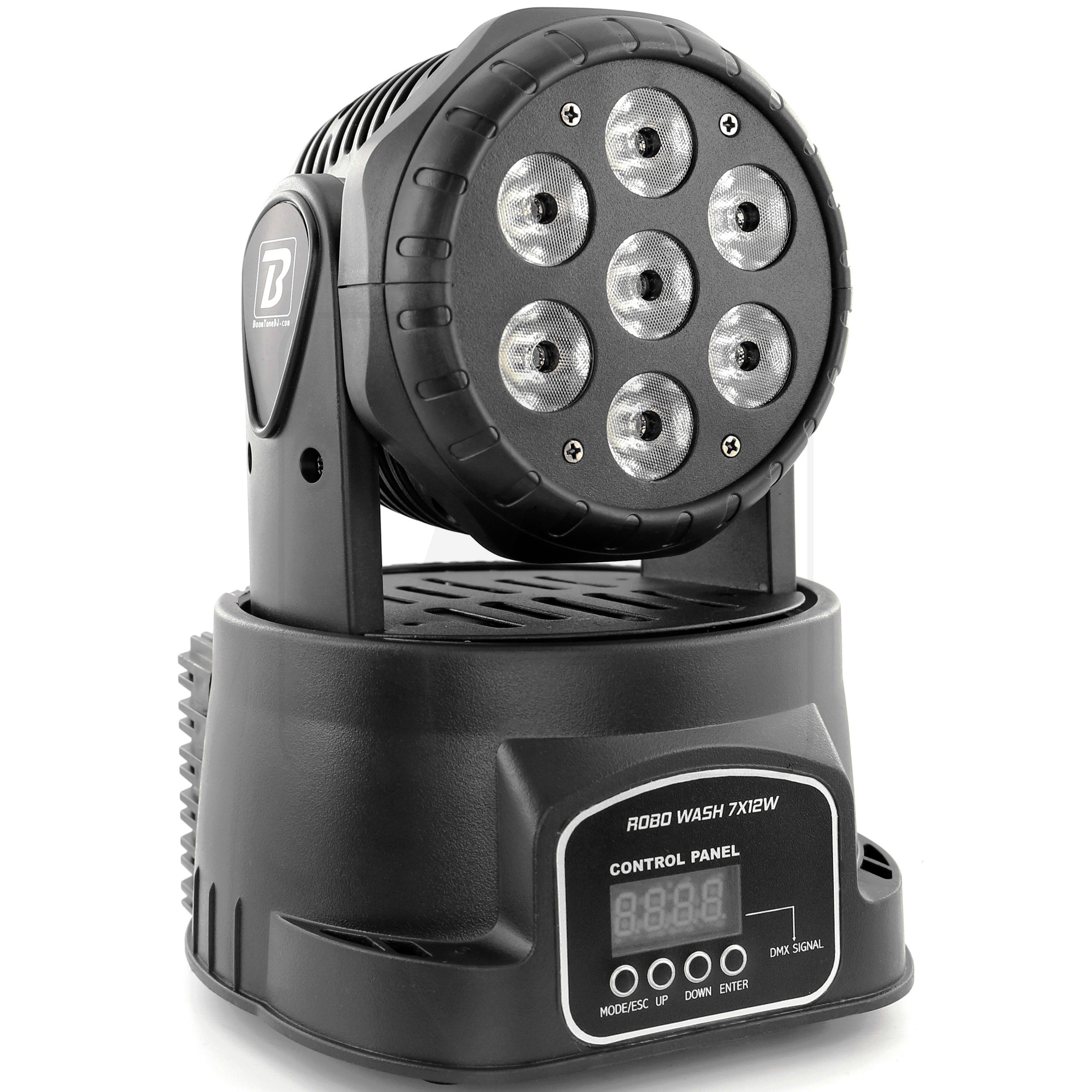 Lighting Professionnel Projecteur LED BoomTone DJ ROBO WASH 7x12W - RGBW, DMX, Stroboscope, Tête Mobile Laser Jeux De Lumière
