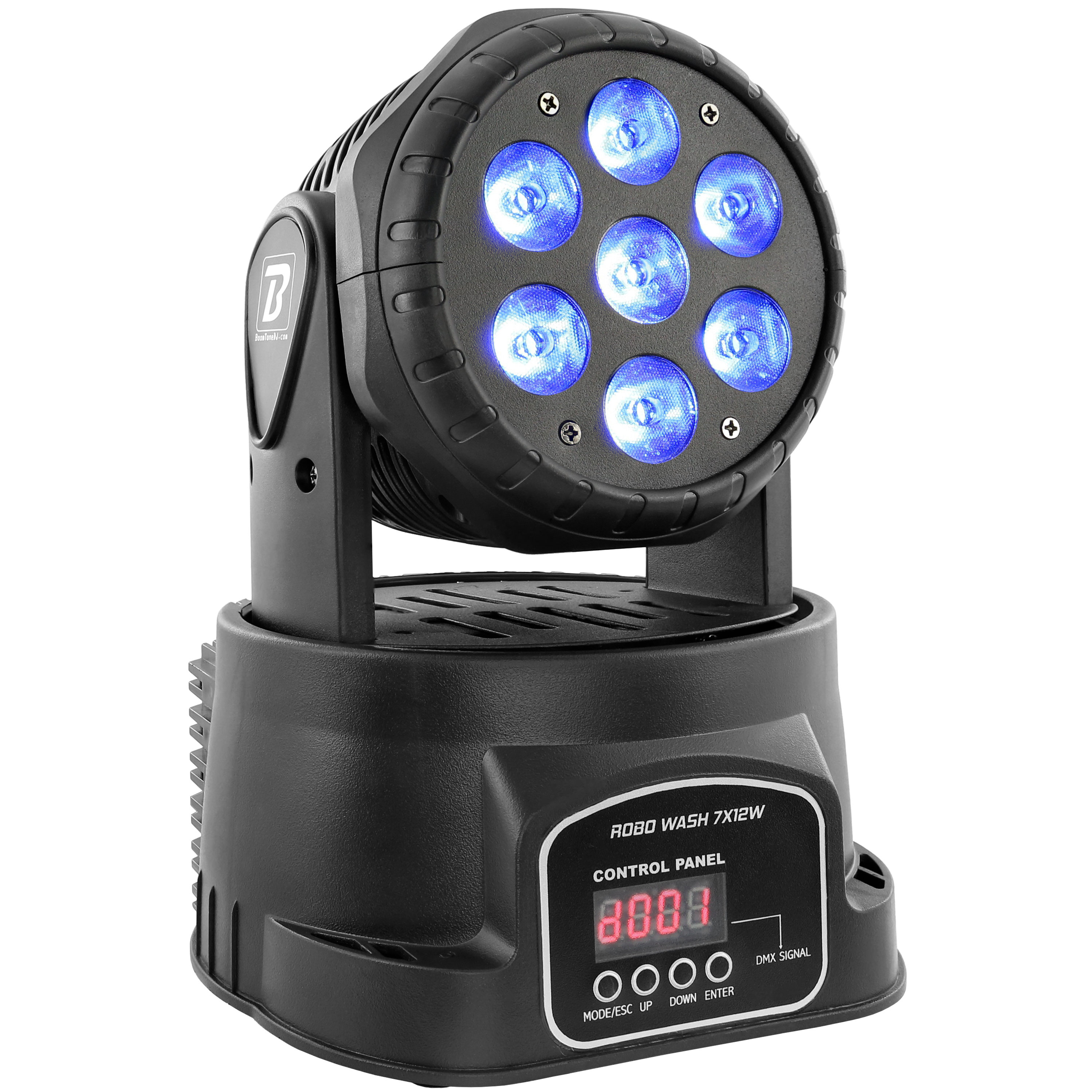 Lyre Motorisée Dmx Projecteur Lumière Scène BoomTone DJ ROBO WASH 7x12W - LED RGBW, Tête Mobile, Stroboscope - DMX, Automatique, Musical Lyre Motorisée RGBW