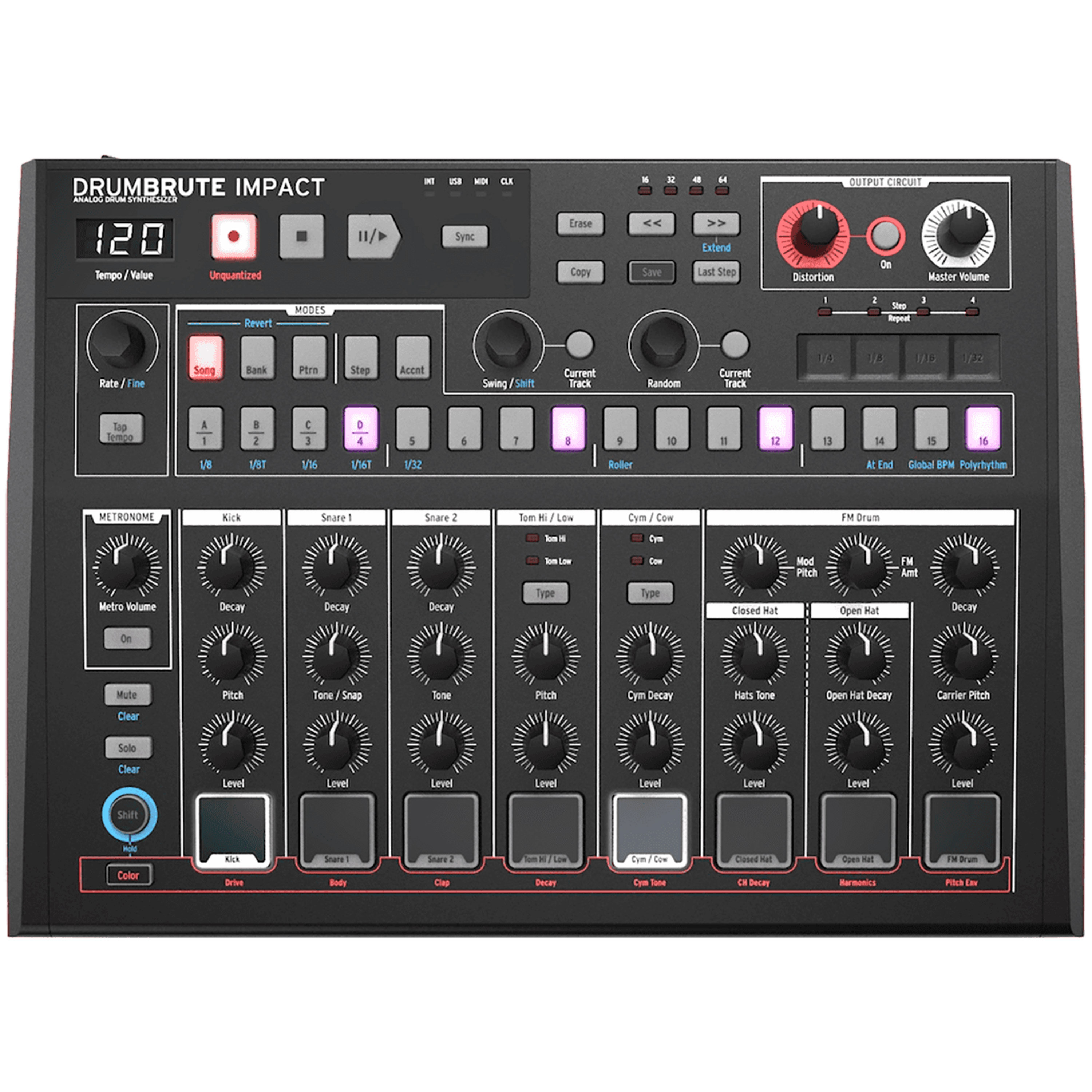 Arturia Drumbrute Impact Noir Boîte à Rythme