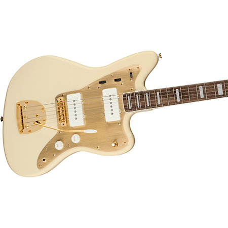 40th Anniversary Jazzmaster Gold Edition Olympic White Squier by FENDER