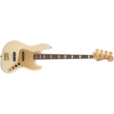40th Anniversary Jazz Bass Gold Edition Olympic White Squier by FENDER