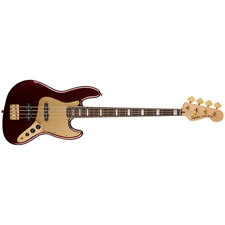 40th Anniversary Jazz Bass Gold Edition Ruby Red Metallic Squier by FENDER