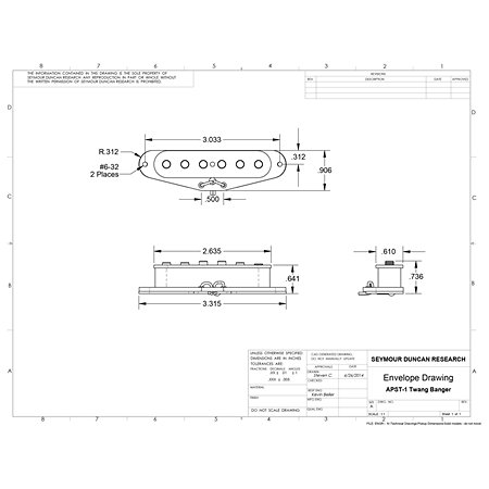 APST-1 Twang Banger Strat Bridge Sans Capot Seymour Duncan