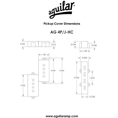 Aguilar AG4P/J-HC Precision Bass Hum-Canceling Set Black 4 Strings