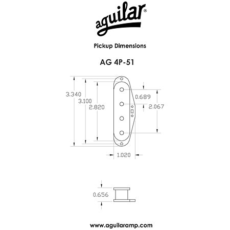 AG4P-51 Precision Bass 50's Era Neck Black 4 strings Aguilar