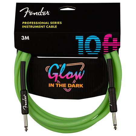Fender Professional Glow in the Dark Cable Green 3M