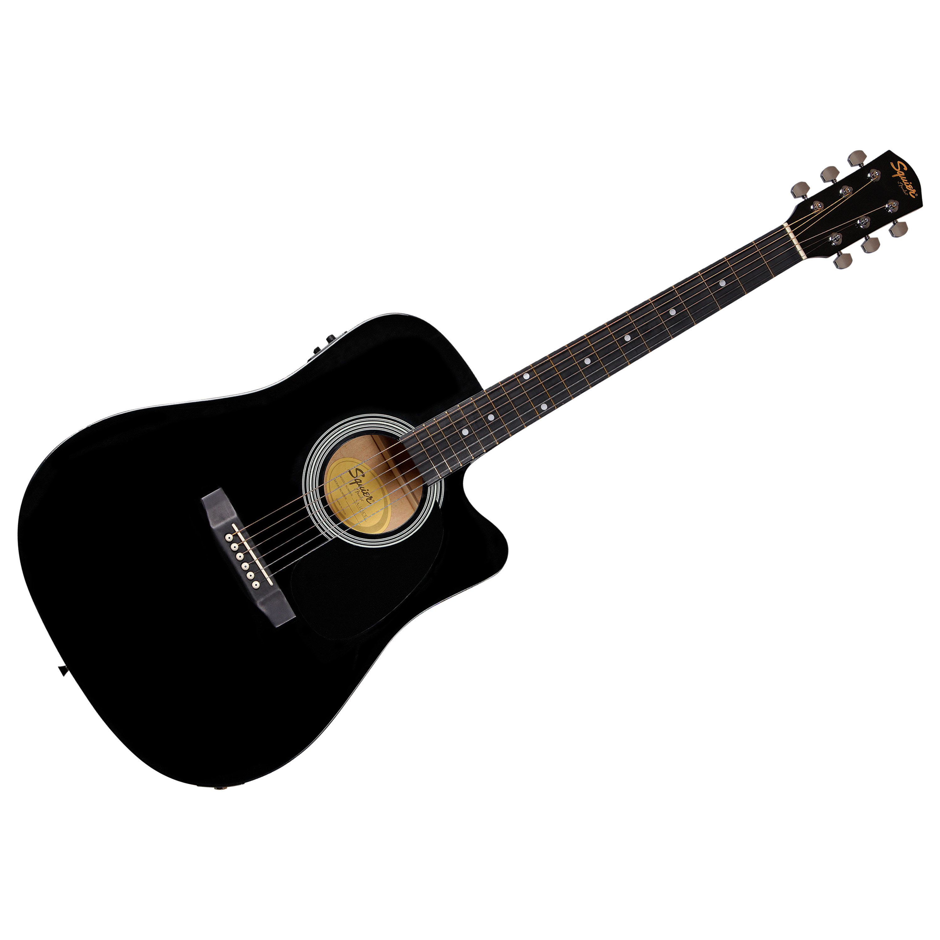 Squier by FENDER SA105CE Black Guitare Folk Electro