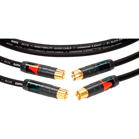 Klotz Jeu de 2 câbles RCA Audiolead High End 30 cm