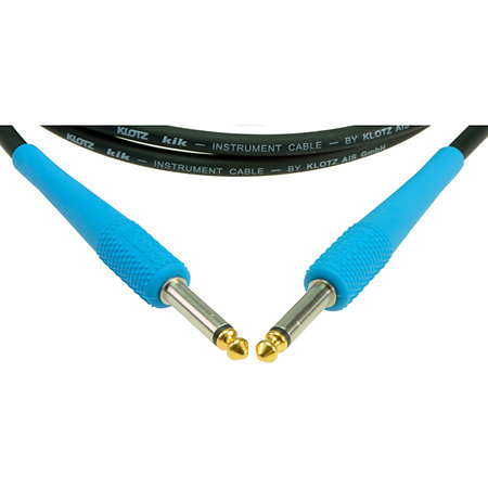 Câble KIK Jack TS mâle/mâle capuchons bleus,3m Klotz