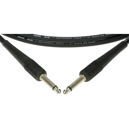 Câble KIK Jack TS mâle/mâle capuchons noirs,1.5m Klotz