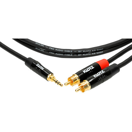 Klotz Câble en Y Mini-Jack 3.5mm mâle symétrique / 2x RCA mâle asymétrique MiniLink Pro noir 1.5m KLOTZ