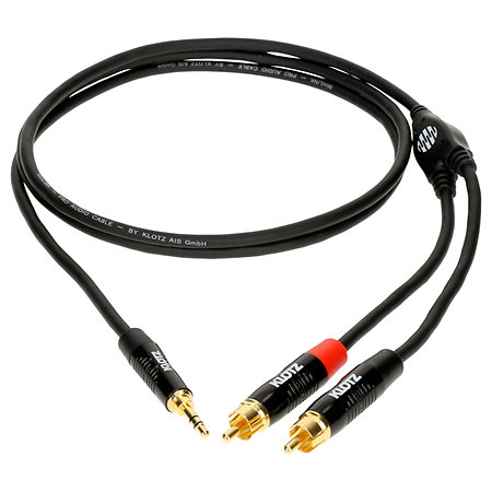 Klotz Câble en Y Mini-Jack 3.5mm mâle symétrique / 2x RCA mâle asymétrique MiniLink Pro noir 6m KLOTZ