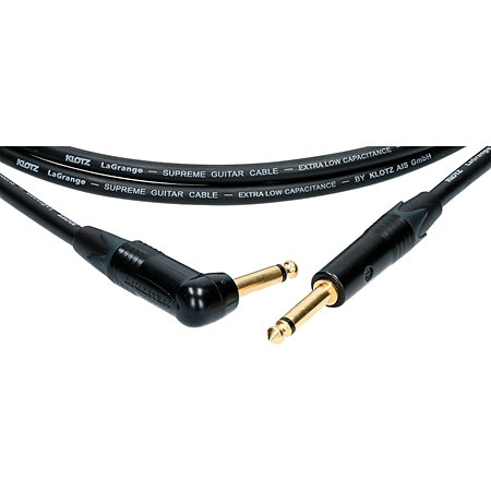Câble pour instrument Jack 6.35mm droit/coudé LaGrange Gold Qualité Supérieure 1.5m KLOTZ Klotz