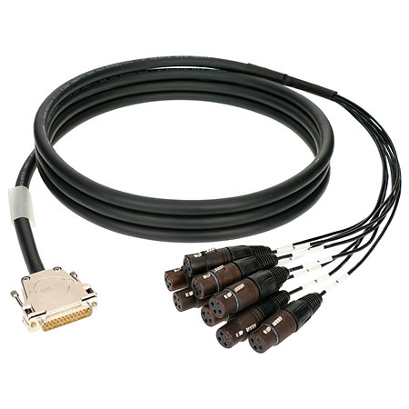 Câble multipaires TASCAM loom 8 canaux stéréo analogique D-Sub 25p. mâle - 8x XLR 3p. femelle 3m KLOTZ Klotz