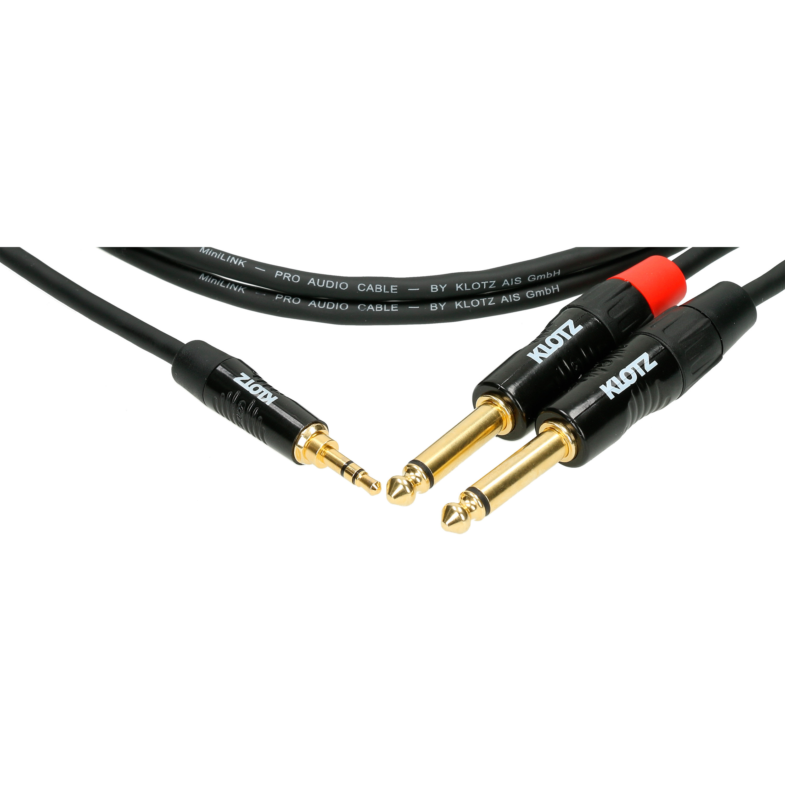 Câble en Y Mini-Jack 3.5mm mâle symétrique / 2x Jack 6.35mm mâle ...