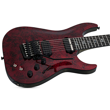 Apocalypse C-7 Floyd Rose, micro Sustainiac - Red Reign Schecter