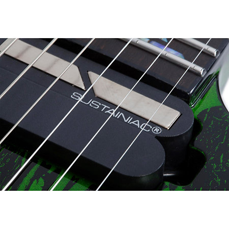 Schecter C-1 Silver Mountain Floyd Rose, micro Sustainiac - Toxic Venom