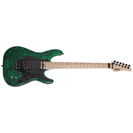 Sun Valley Super Shredder FR-S, Floyd Rose, micro Sustainiac - Green Reign Schecter