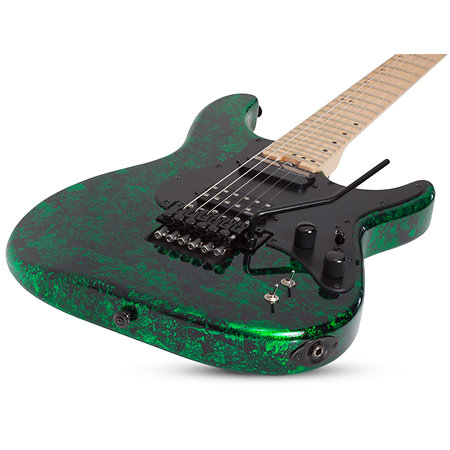 Sun Valley Super Shredder FR-S, Floyd Rose, micro Sustainiac - Green Reign Schecter