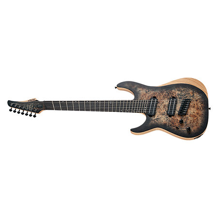 Schecter Reaper 7 multi scale, gaucher - Charcoal Burst