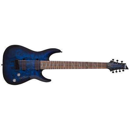 Schecter Omen Elite 7 - See Thru Blue Burst