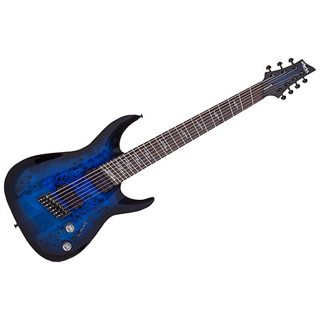 Schecter Omen Elite 7 Multi-scale - See Thru Blue Burst