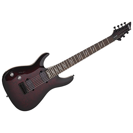 Schecter Omen Elite 7, gaucher - Black Cherry Burst