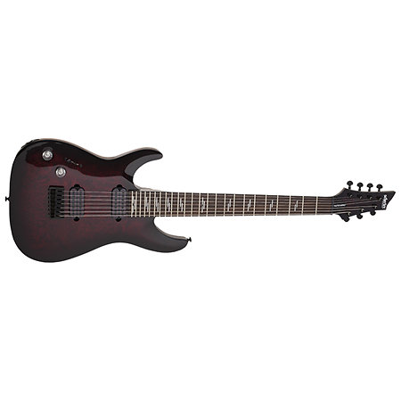 Omen Elite 7, gaucher - Black Cherry Burst Schecter