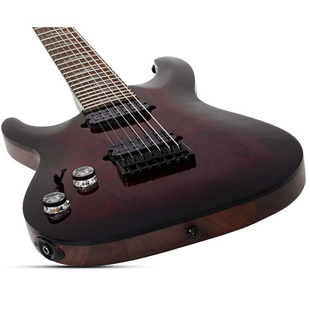 Omen Elite 7, gaucher - Black Cherry Burst Schecter