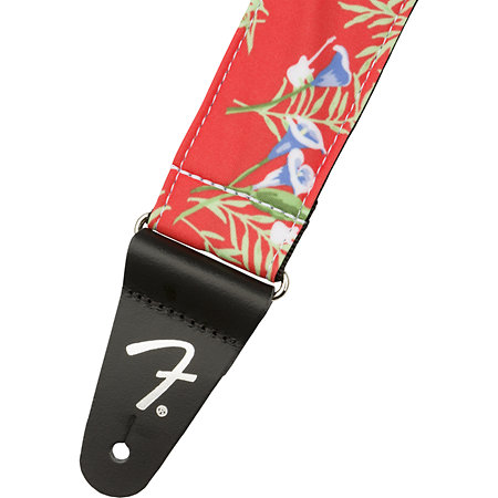 Hawaiian Strap 2" Red Floral Fender