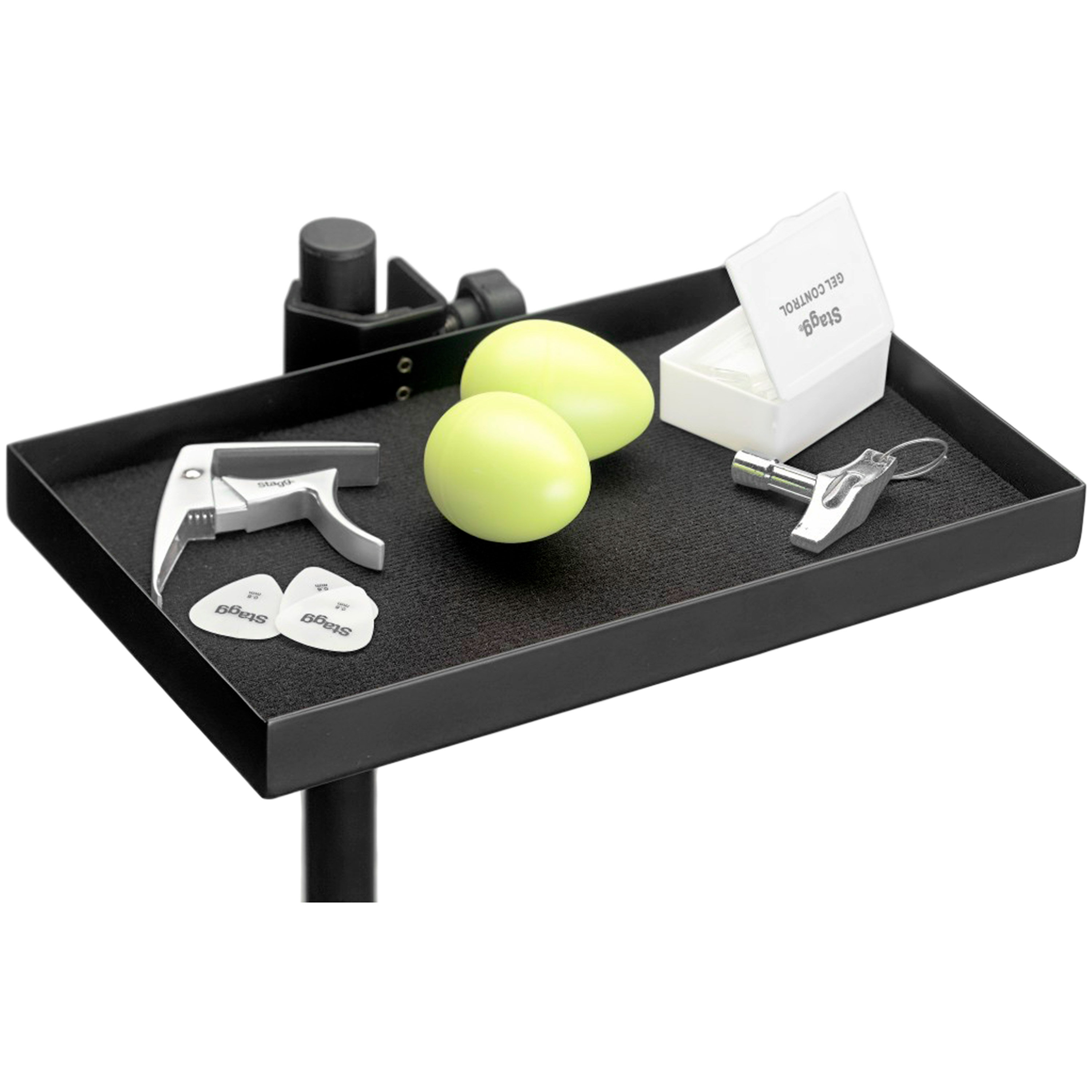 Plateau Accessoires Stagg Avec Collier De Serrage - 11.7x30cm Pour Supports De Musique
