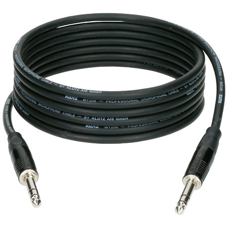 Klotz Câble Jack 6.35mm stéréo mâle Professionnel 2m noir