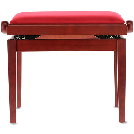 Banquette piano Deluxe acajou mat assise bordeaux Gewa