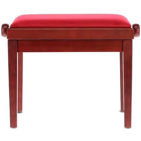 Banquette piano Deluxe acajou mat assise bordeaux Gewa