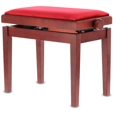 Banquette piano Deluxe acajou mat assise bordeaux Gewa