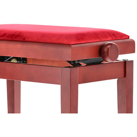 Banquette piano Deluxe acajou mat assise bordeaux Gewa