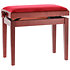 Banquette piano Deluxe acajou mat assise bordeaux Gewa