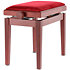 Banquette piano Deluxe acajou mat assise bordeaux Gewa
