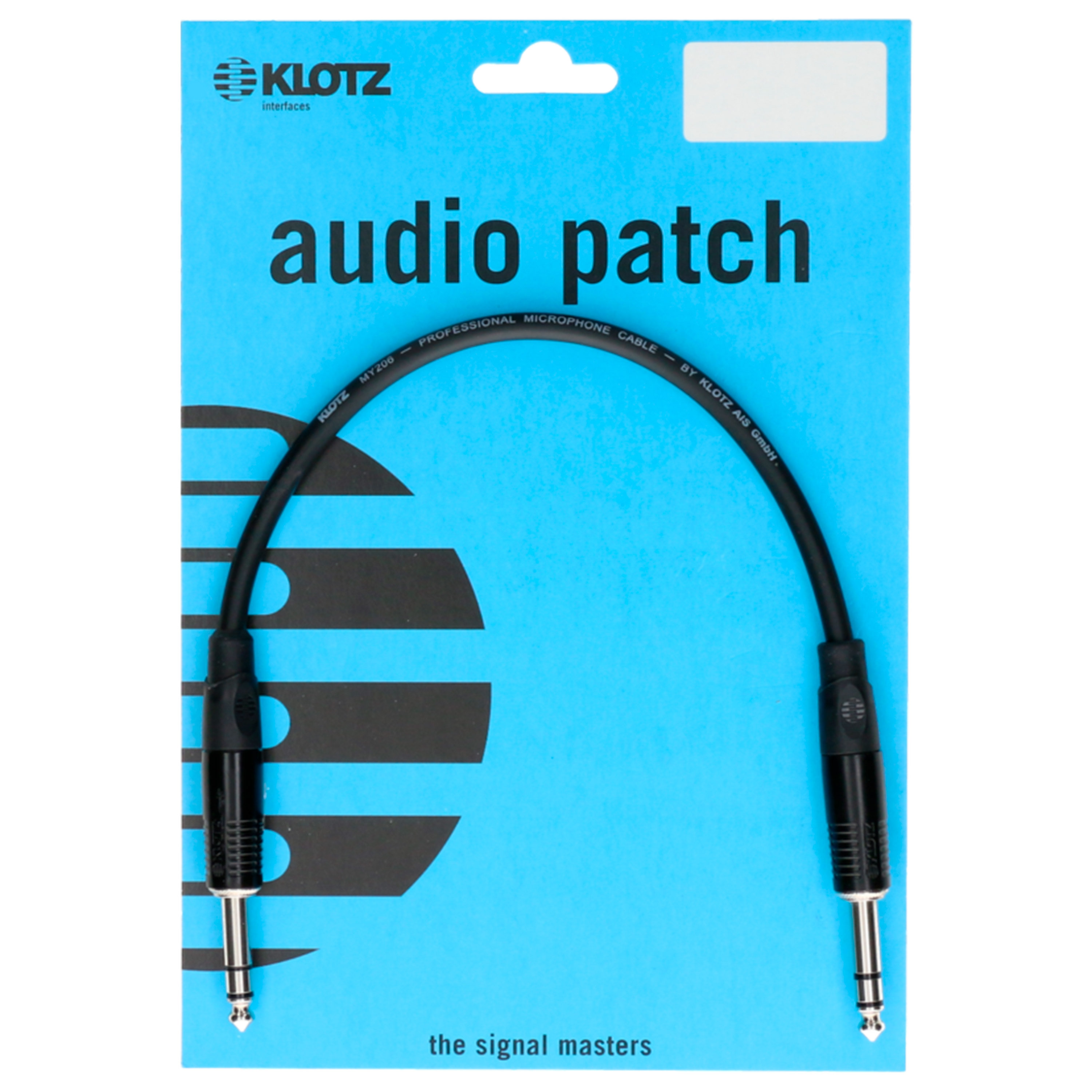 Câble patch Jack 6.35mm stéréo mâle Professionnel 30cm noir Câble